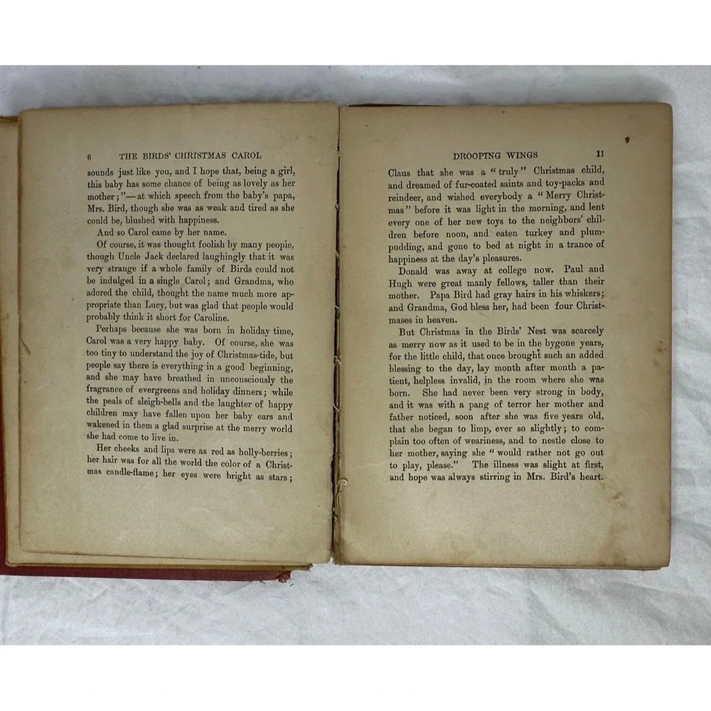 Kate Douglas Wiggin Bird's Christmas Carol Set 2 Books Vintage 1888 Set 2 AS IS